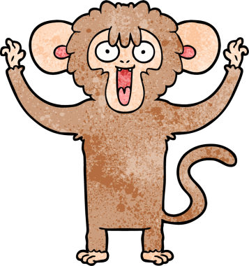 Bir insan tarafından çizilmiş bir karoton maymun.