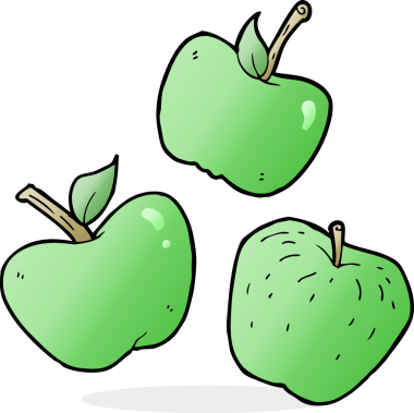 bir insan tarafından çizilmiş elmalar.