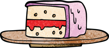 Bir insan tarafından çizilmiş bir pasta dilimi.