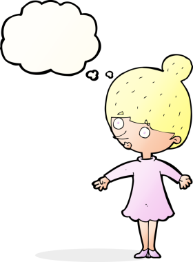 Bir insan tarafından çizilmiş düşünce balonlu bir karikatür.