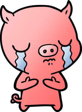 Bir insan tarafından çizilmiş domuz ağlaması.