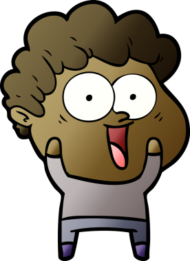 Bir insan tarafından çizilmiş mutlu bir adam.