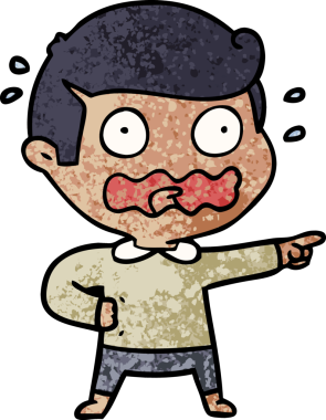 Çizgi film bir insan tarafından çizilmiş.