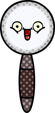 Bir insan tarafından çizilmiş bir büyüteçin çizgi roman tarzı karikatürü