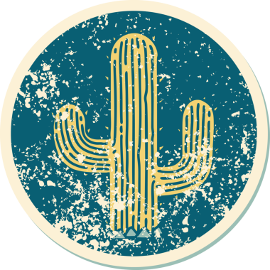 Bir insan tarafından çizilmiş bir kaktüsün sembolik dövmesi.