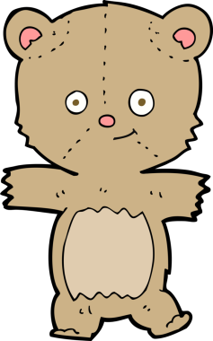 Bir insan tarafından çizilmiş oyuncak ayı.