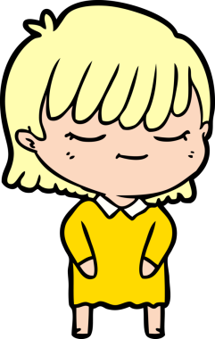 Bir insan tarafından çizilmiş karikatür kadın.