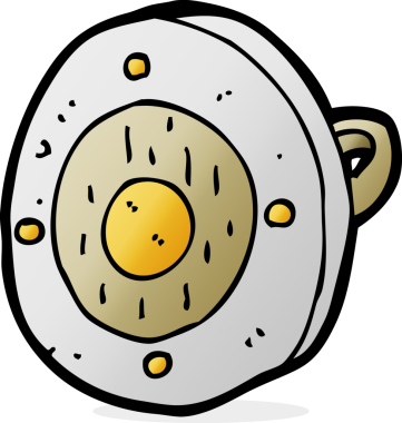 Bir insan tarafından çizilmiş çizgi film kalkanı.