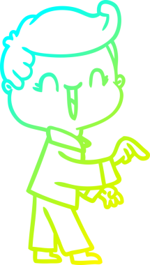 Bir insan tarafından çizilmiş, gülen bir çocuğun soğuk çizgi çizimi.