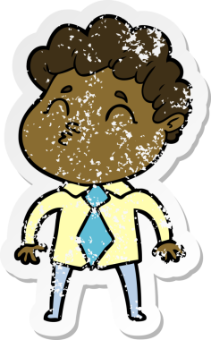 Bir insan tarafından çizilmiş karikatür adamın sıkıntılı çıkartması.