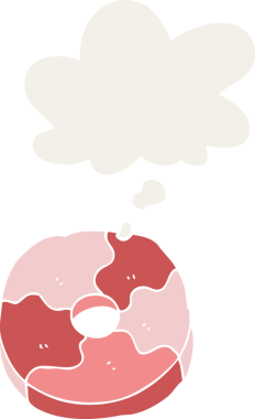 Düşünce baloncuklu çizgi film bisküvisi insan tarafından çizilmiş.