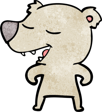 Bir insan tarafından çizilmiş çizgi film ayısı.