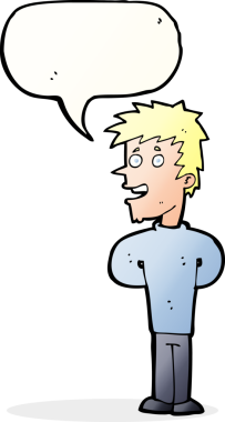 Bir insan tarafından çizilmiş konuşma balonlu mutlu adam çizgi filmi.