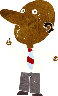 bir insan tarafından çizilmiş soru soran kel bir adam.