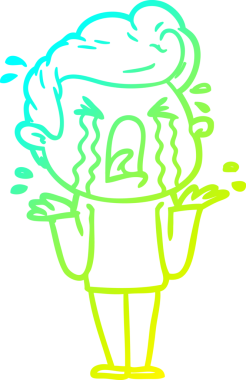 Bir insan tarafından çizilmiş ağlayan bir karikatür çizimi.