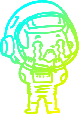 Bir insan tarafından çizilmiş ağlayan astronot çizgi filmi.