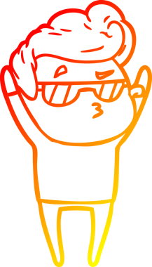 Bir insan tarafından çizilen karikatür karikatürünün sıcak çizgi çizimi.