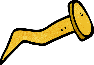 Bir insan tarafından çizilmiş karikatür pirinç çivisi.