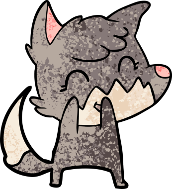 Bir insan tarafından çizilmiş mutlu çizgi film tilkisi.