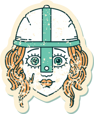 Bir insan tarafından çizilmiş bir insan dövüşçüsünün grunge sticker 'ı