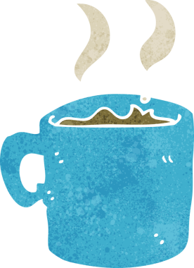 Bir insan tarafından çizilmiş kahve fincanı.