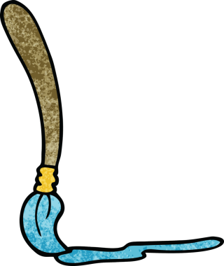 Bir insan tarafından çizilmiş karalama boya fırçası.