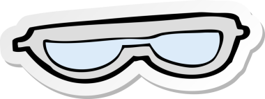 Bir insan tarafından çizilmiş çizgi film gözlüğünün çıkartması.