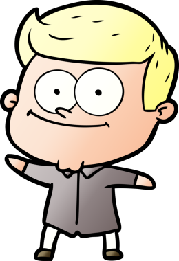 Bir insan tarafından çizilmiş mutlu bir adam.