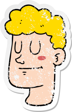 Bir insan tarafından çizilmiş karikatür erkek yüzü.