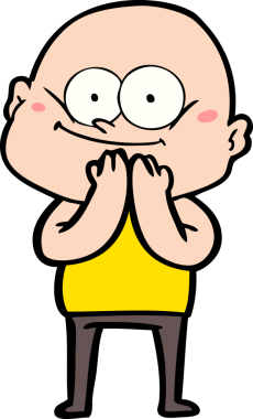 Bir insan tarafından çizilmiş kel bir adam.