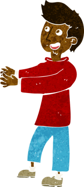 Bir insan tarafından çizilmiş mutlu bir adam.