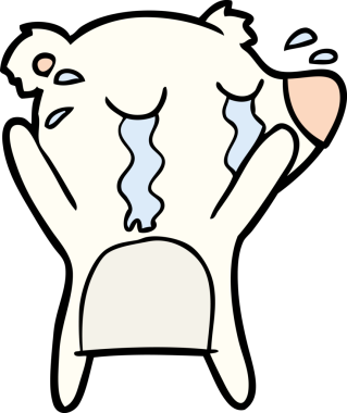 Bir insan tarafından çizilmiş ağlayan kutup ayısı çizgi filmi