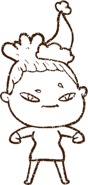 Bir insan tarafından çizilen neşeli kadın kömürü.