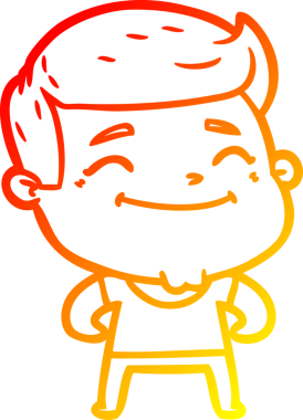 Bir insan tarafından çizilmiş mutlu bir çizgi film modacısının sıcak çizgi çizimi