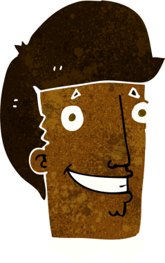 Bir insan tarafından çizilmiş mutlu bir adam.