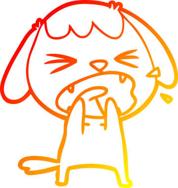 Bir insan tarafından çizilmiş şirin bir köpeğin sıcak çizgi çizimi.