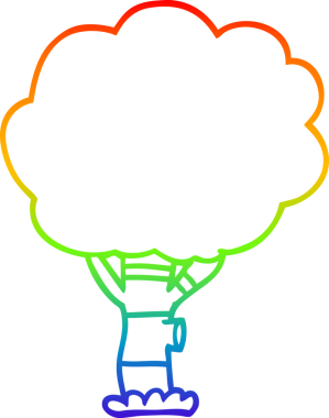 gökkuşağı gradyan çizgisi bir insan tarafından çizilmiş bir çizgi ağaç