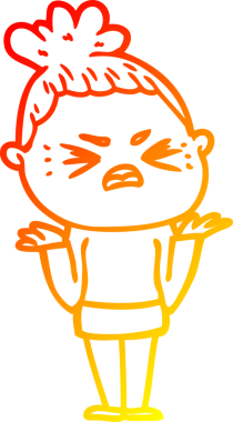 Bir insan tarafından çizilmiş kızgın bir karikatür çizimi.