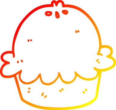 Bir insan tarafından çizilmiş çizgi film pastasının sıcak gradyan çizimi