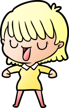 Bir insan tarafından çizilmiş karikatür kadın.