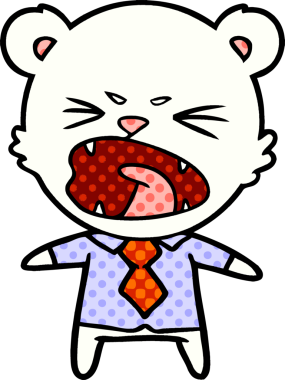 Bir insan tarafından çizilmiş kızgın kutup ayısı çizgi filmi.