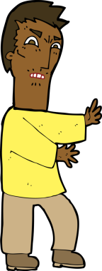 Bir insan tarafından çizilmiş kızgın bir adam.