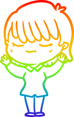 gökkuşağı gradyan çizimi bir insan tarafından çizilmiş bir karikatür kadın