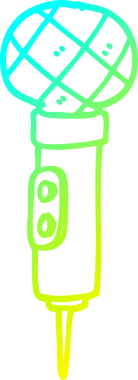 Bir insan tarafından çizilmiş altın renkli çizgi bir mikrofonun soğuk gradyanı.