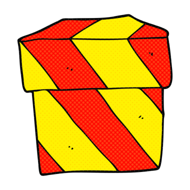 Bir insan tarafından çizilmiş karikatür hediye kutusu.