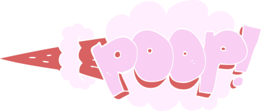 Bir insan tarafından çizilen dışkı patlamasının düz renk çizimi