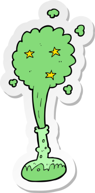 Bir insan tarafından çizilmiş karikatür iksiri çıkartması.