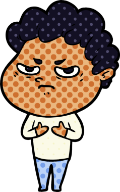 Bir insan tarafından çizilmiş kızgın bir adam.