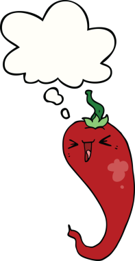 Bir insan tarafından çizilmiş sıcak kırmızı biber karikatürü.