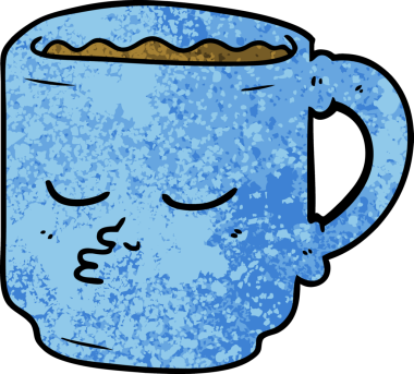 bir insan tarafından çizilmiş kahve fincanı.